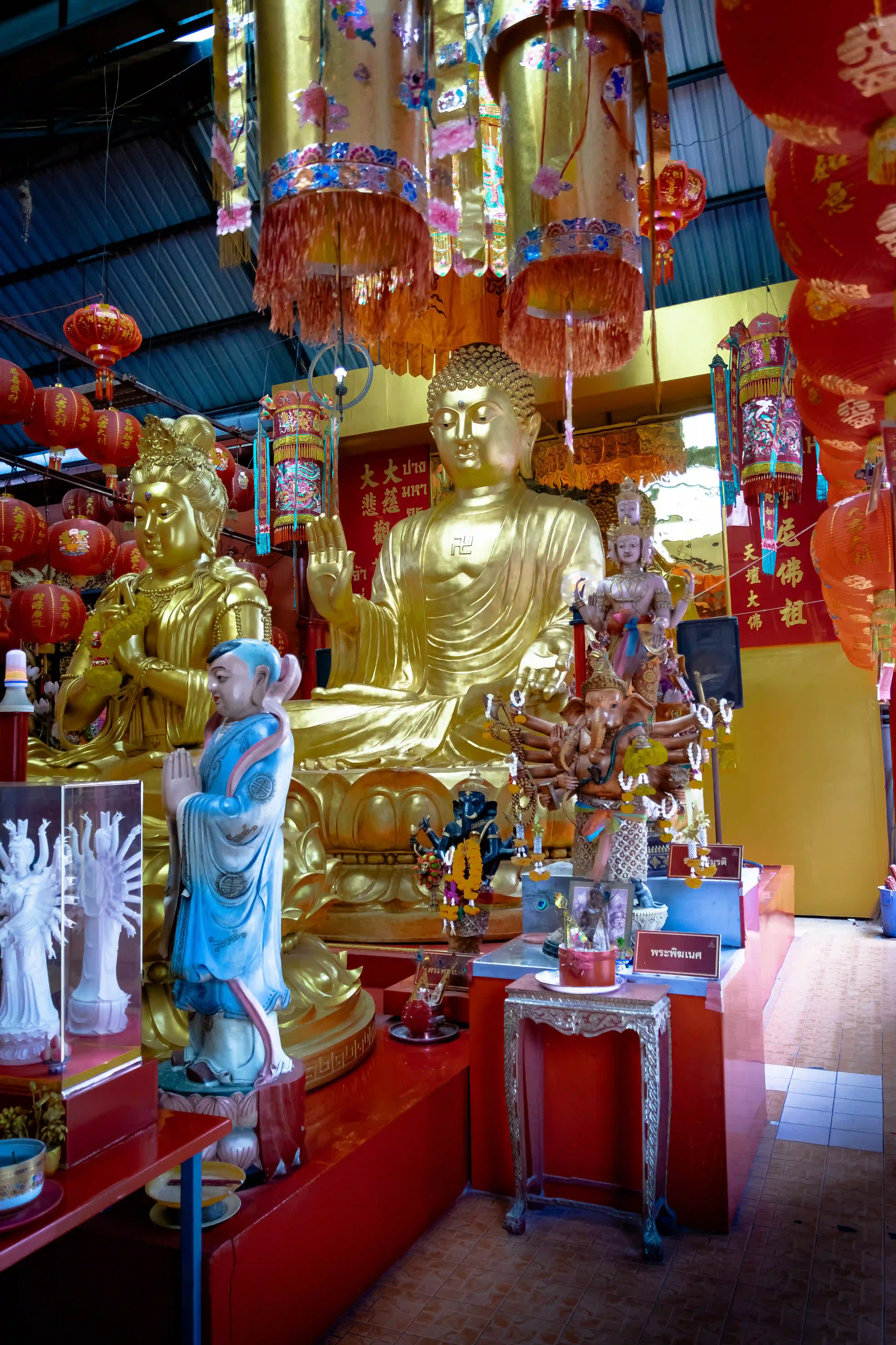 Shrine interior — the inside altar and offerings