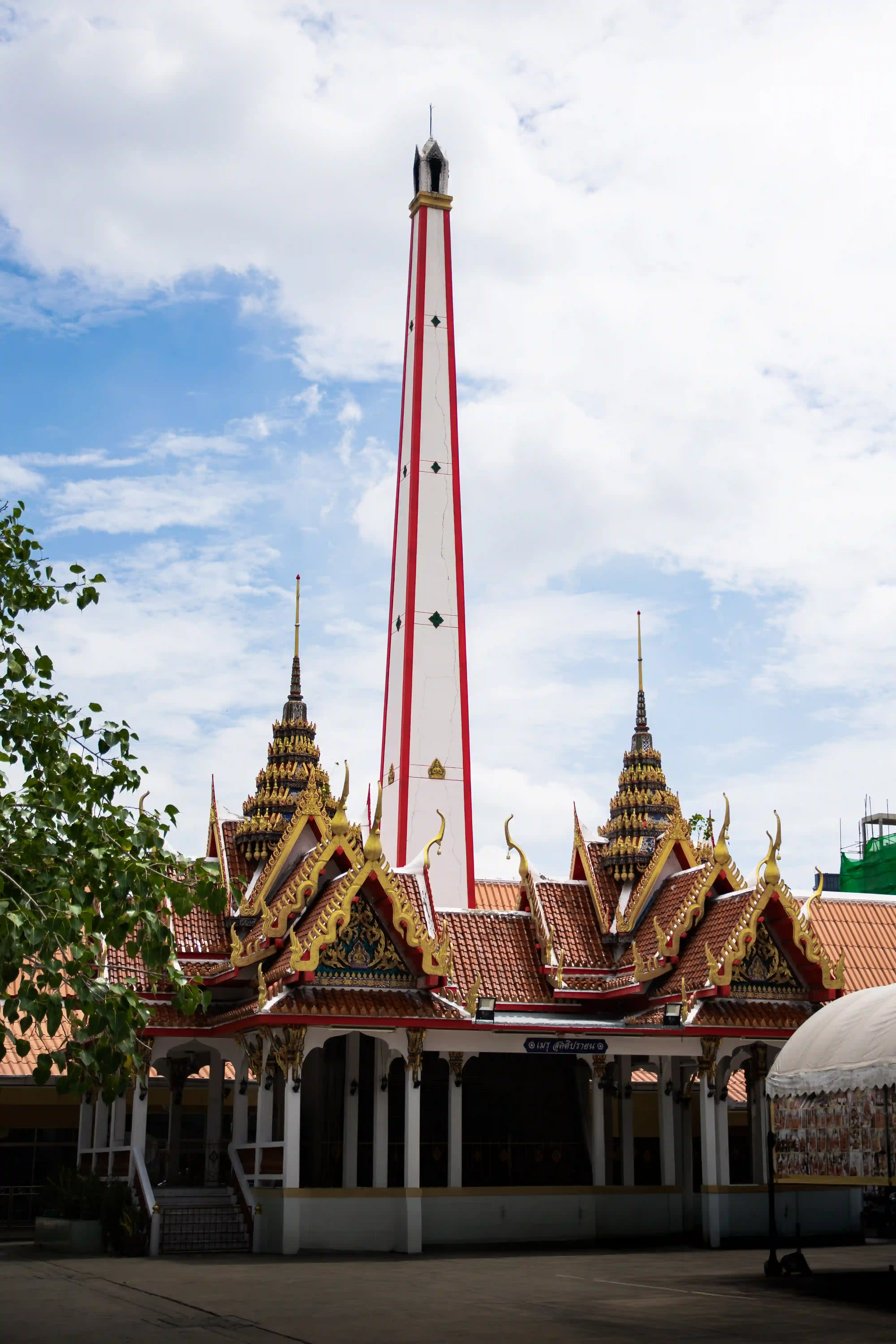 Temple exterior — the outside view of Wat Borom Sathon
